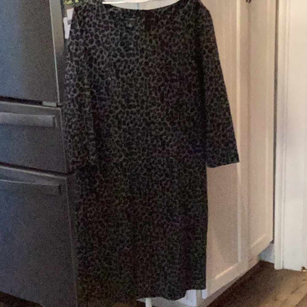 Talbots’s exposed zip animal print dress. Worn 1x